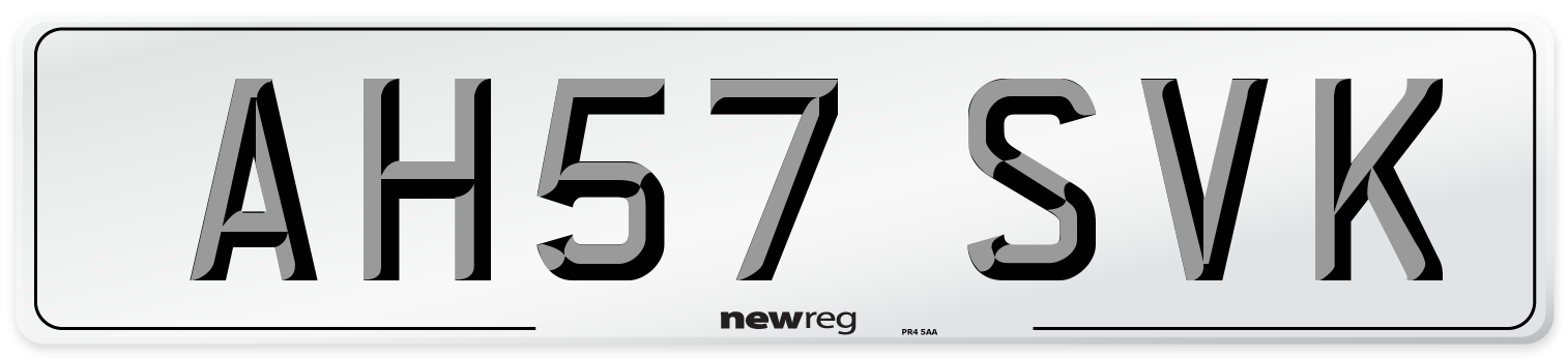 AH57 SVK Number Plate from New Reg